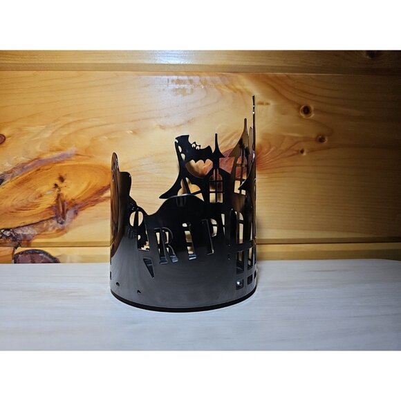 Haunted House 3-Wick Candle Holder Halloween Metal Slatkin/Bath & Body Works - Picture 8 of 13